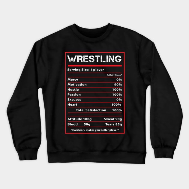 Wrestling Nutrition facts funny - Wrestler or MMA gift Crewneck Sweatshirt by tmuzaa